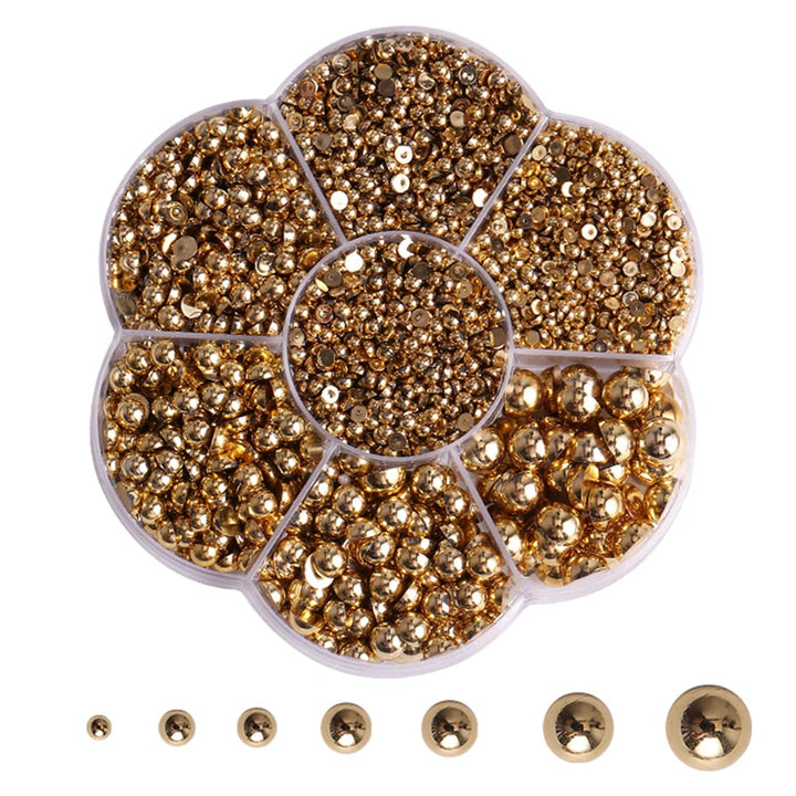 5800 Pcs Half Pearls for Crafts, Flatback Pearls for Artwork Making, DIY Rhinestones Accessory Nail Art, Face Gems Jewels Flat Back Craft Pearls - White