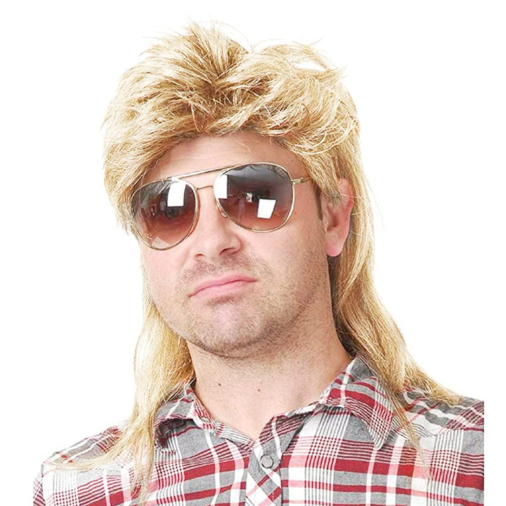 Mullet Wigs for Men 80S Costumes Fancy Party Accessory Cosplay Halloween Wig (Light Brown)