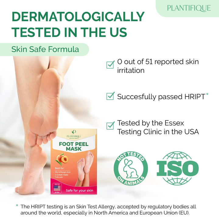 Foot Peeling Mask 2 Pack | Dermatologically Tested Repairs Heels & Removes Dry Dead Skin for Baby Soft Feet | Exfoliating Foot Peel Mask for Dry Cracked Feet | Peach