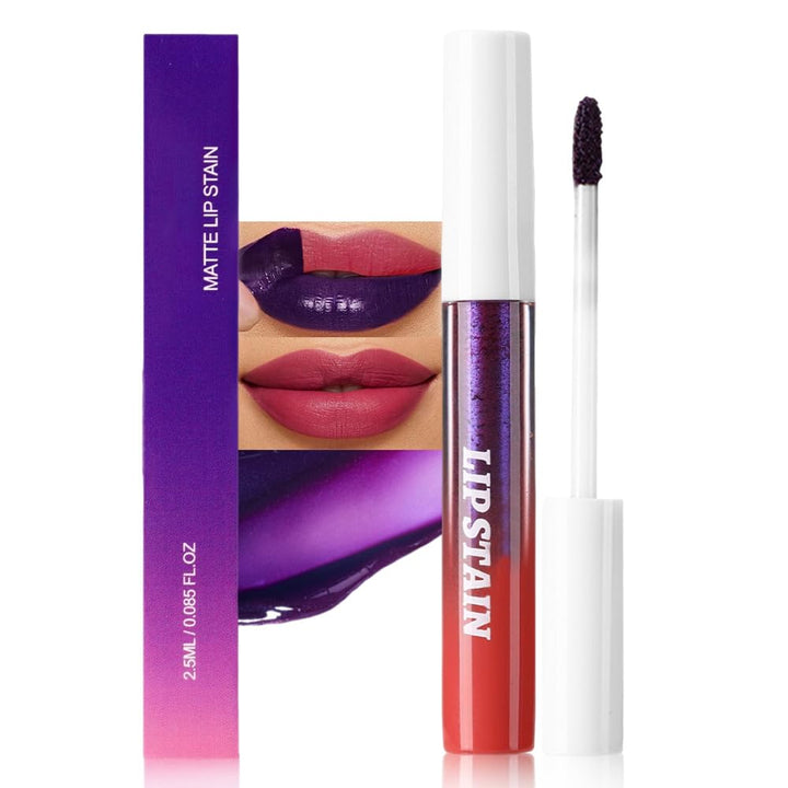 3Pcs Peel off Lip Stain Tints, Maroon Mauve Red Matte Liquid Lipstick Lip Stain Long Lasting Waterproof for Women, Non-Stick Cup Lipstick Peel off Highly Pigmented Not Faded Smudge-Proof Liptint