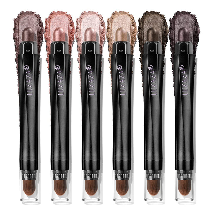 Neutral Eyeshadow Stick Makeup 6PCS Set, Brown Nude Metallic Shimmer Matte Cream Eye Shadow Palette Eyeliner Brightener Pencil Crayon, Halloween Makeup - BROWN CANYON