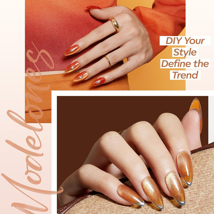 Gel Nail Kit Almond, Upgrade 15Sizes Fake Nails, 9-In-One Glue Dehydrator & Mini U V Light Clipper, 510Pcs Medium Almond Press on Tips for Extension DIY Salon Home Gift