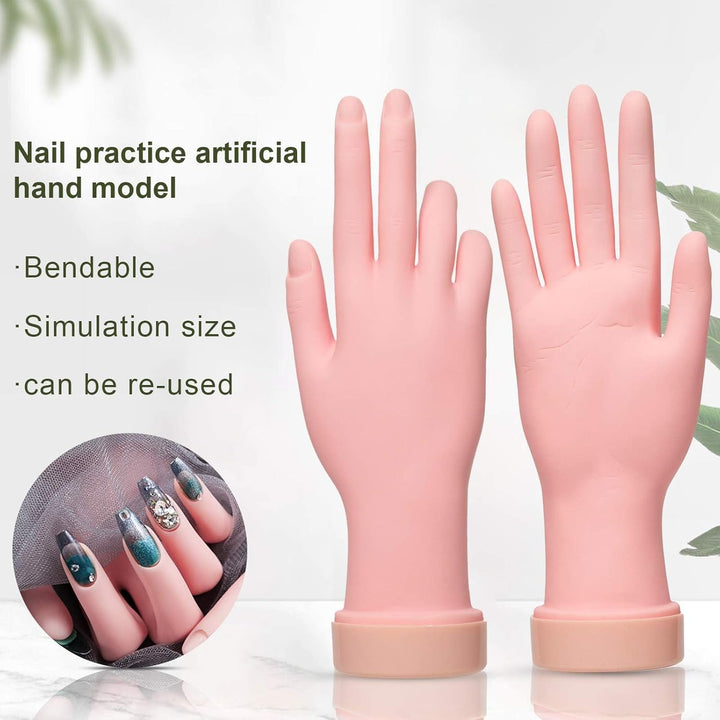 Nail Trainning Hand Flexible Soft Practice Plastic Mannequin Hand Nails Tips Art Trainer Manicure Practice Hand Tool