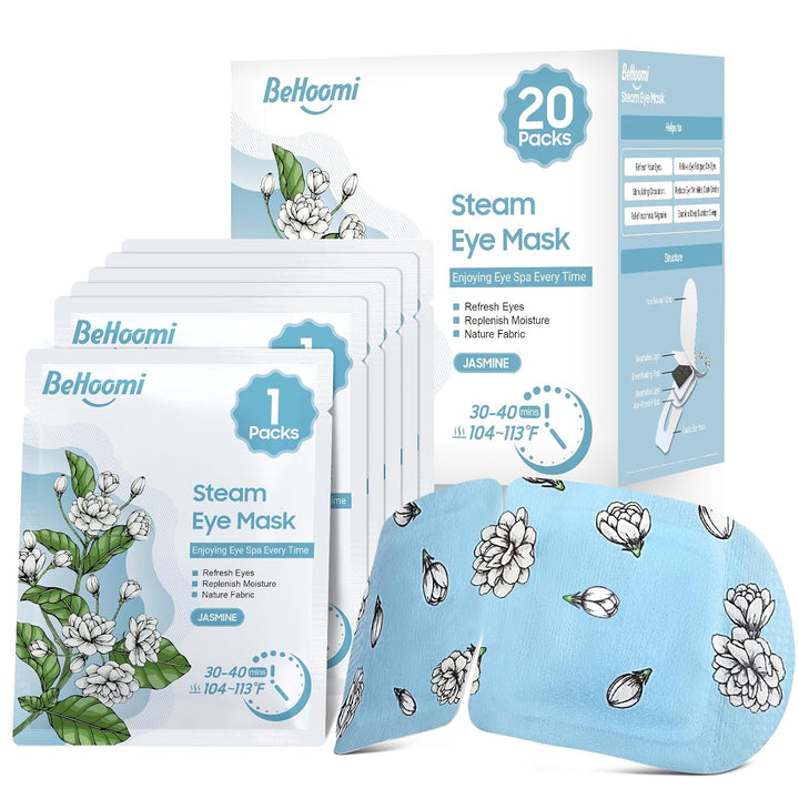 20 Packs Steam Eye Mask, Heated Eye Mask Warm Compress for Eyes, Disposable Self Heating Steam Mask for Home, Sleep, Spa, Travel Essentials & Relaxation Gifts for Women (Lavender)