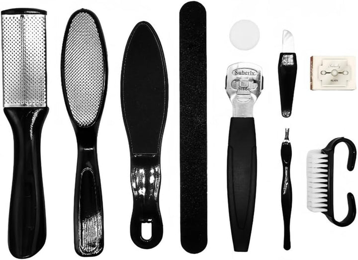 Professional Pedicure Foot Spa Set,10 in 1 Pedicure Set for Feet, Stainless Steel Foot Care Kit, Rasp Dead Skin Remover