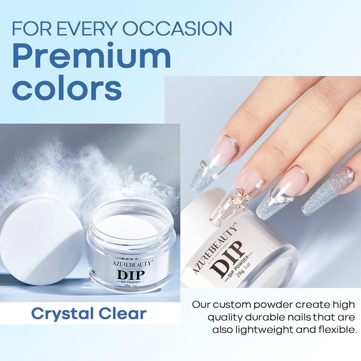 Clear Dip Powder for Nails, Essential Transparent Dipping Build Powder Crystal French Art Starter Manicure Beginner DIY Salon Home Gift, 1 Oz/28G