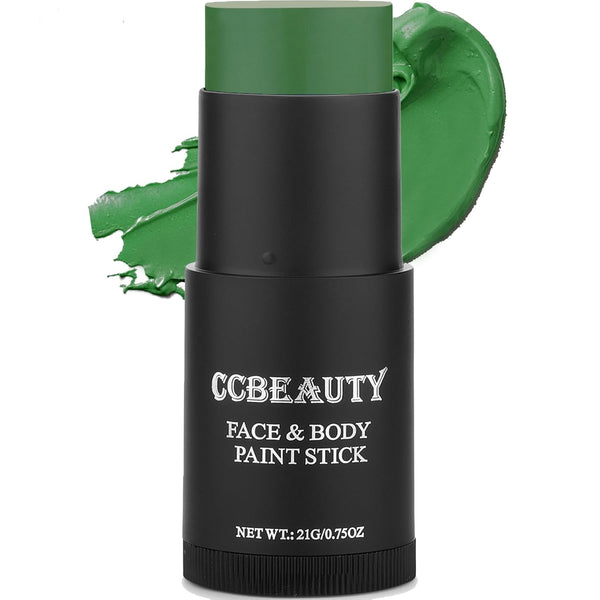 Witch Green Face Paint Stick, Face Painting Kit, Dark Green Cream SFX Makeup Foundation, Professional Body Paint for St. Patrick'S Day, Halloween Costume Party, Grinch Hulk Monster Makeup