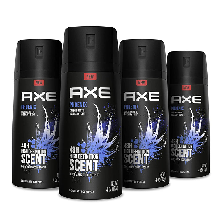 Body Spray Deodorant for Long Lasting Odor Protection, Phoenix Deodorant for Men Formulated without Aluminum 4Oz 4 Count