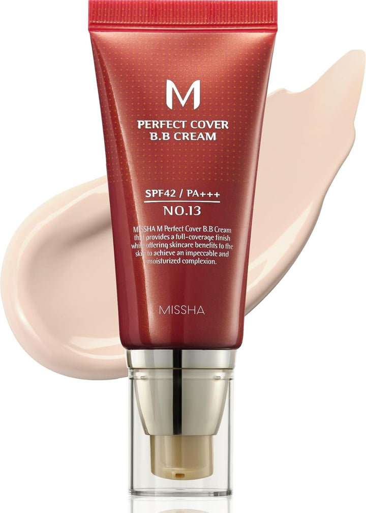 M Perfect Cover BB Cream No.23 Natural Beige -Light/Medium with Cool/Neutral Undertone SPF 42 PA +++ 1.69 Fl Oz - Tinted Moisturizer for Face with SPF