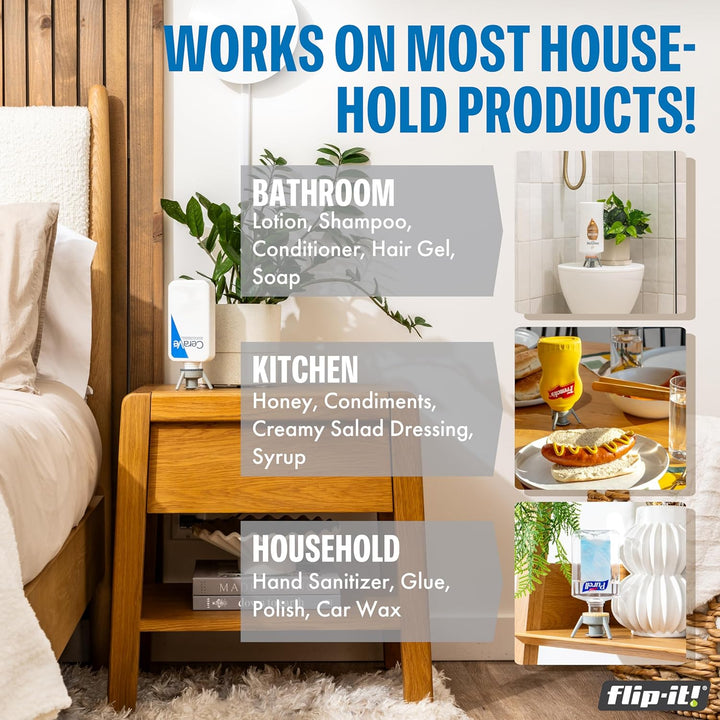 2-Pack Premium Bottle Emptying Kit – No More Wasted Product - Fits Most Plastic Bottles – Get Out Every Drop of Shampoos, Lotions, & More – 2 Base Caps, 6 Adapters – Pastel Color Edition