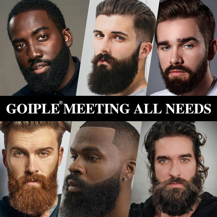 Beard Shaper for Men Beard Shaping Tools - Beard Template Guide, Professional Straight Edge Razor, 10 PCS Double Edge Blade, Barber Pencil, Beard Comb, Stainless Steel Scissor Mustache Lineup Tools