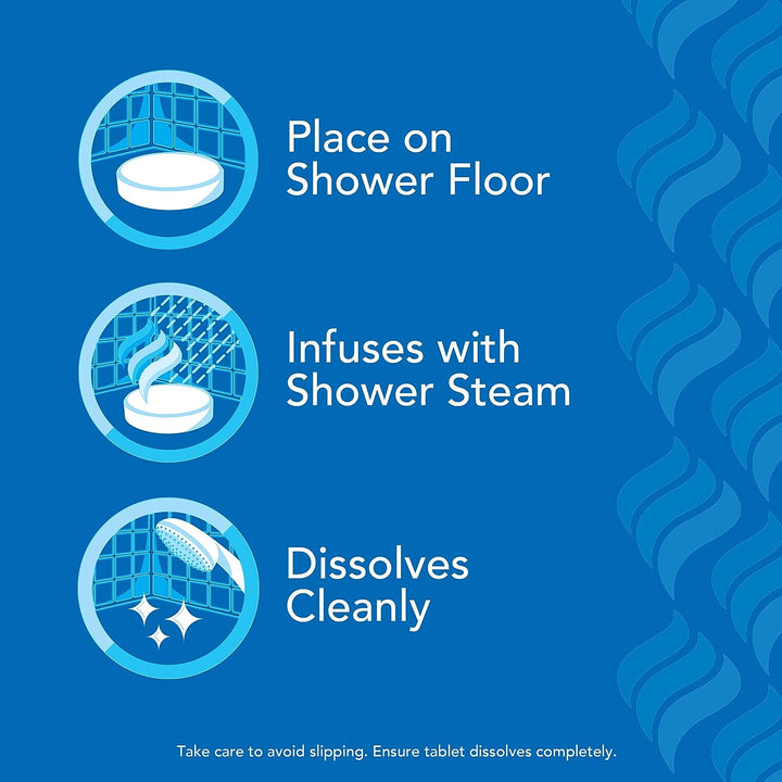 , Vaposhower Plus, Shower Steamers, Eucalyptus Shower Steamer & Menthol Scent, Clean Dissolving Vapor Shower Tablets, Aromatherapy Shower Steamer & Shower Bombs, 12 Count