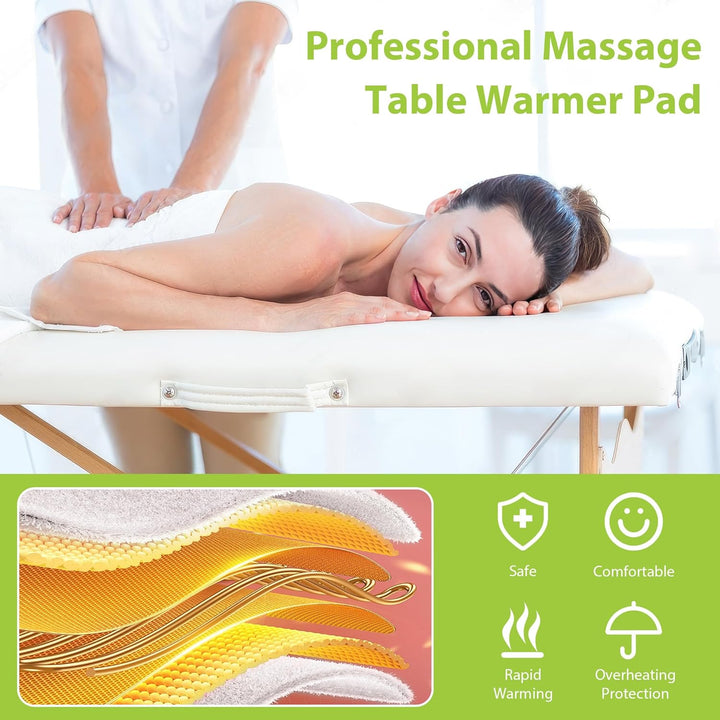 Massage Table Warmer Heating Pad Professional SPA Massage Bed Warmer with Timer, 9 Heat Settings, Overheat Protection for Massage Bed & Spa, Thickened & Soft Fleece, 30" X 71"