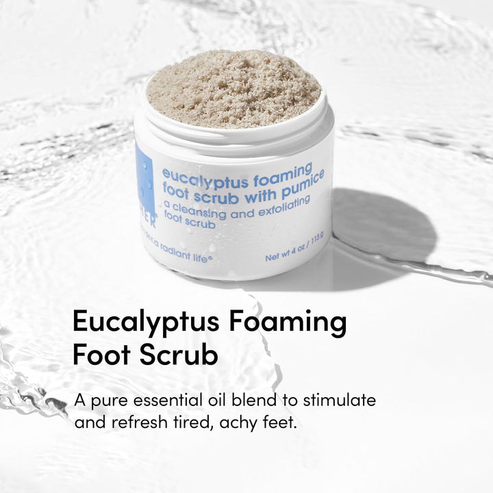 Foot Scrub with Pumice Stone - Gentle Exfoliating Foaming Foot Scrub for Skin - Cracked Heel Repair for Smooth, Soft Feet - Pedicure Foot Spa | 4 Oz