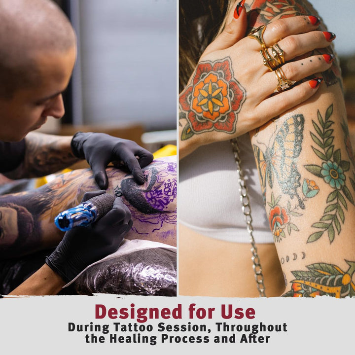 – Tattoo Butter for Before, During, and after the Tattoo Process – Lubricates and Moisturizes – 100% Vegan Replacement for Petroleum-Based Products – 1 Oz