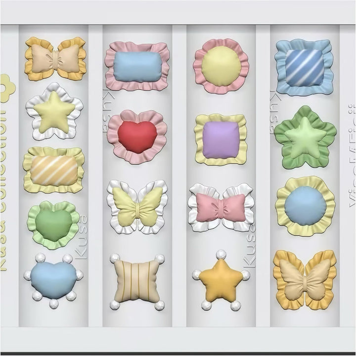 3D Cream Nail Mold Silicone Tools Lace Nails Charms Resin Molds Art for Accessories Supplies