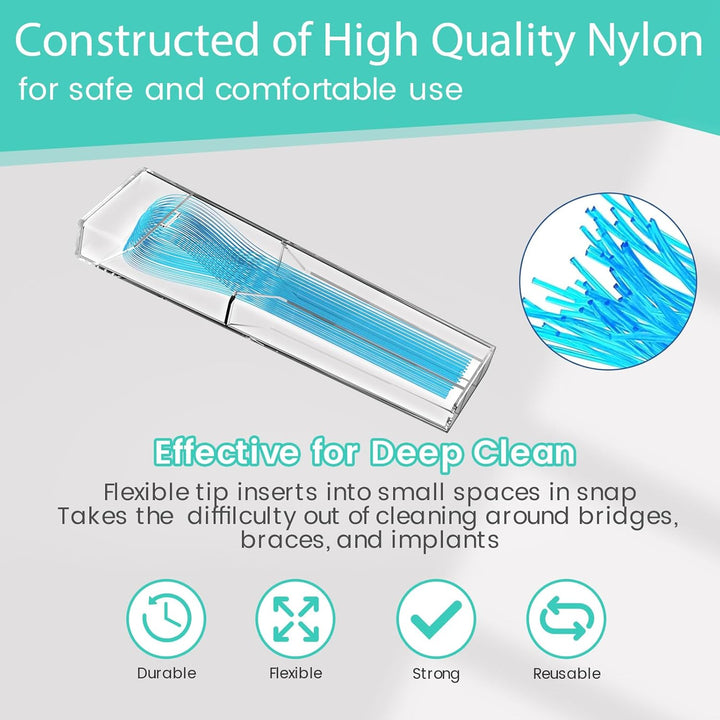 Floss Threaders, 400 Count Threaders for Flossing, Dental Floss Threader for Braces, Bridges, Implants, Permanent Retainer (Pack of 4)