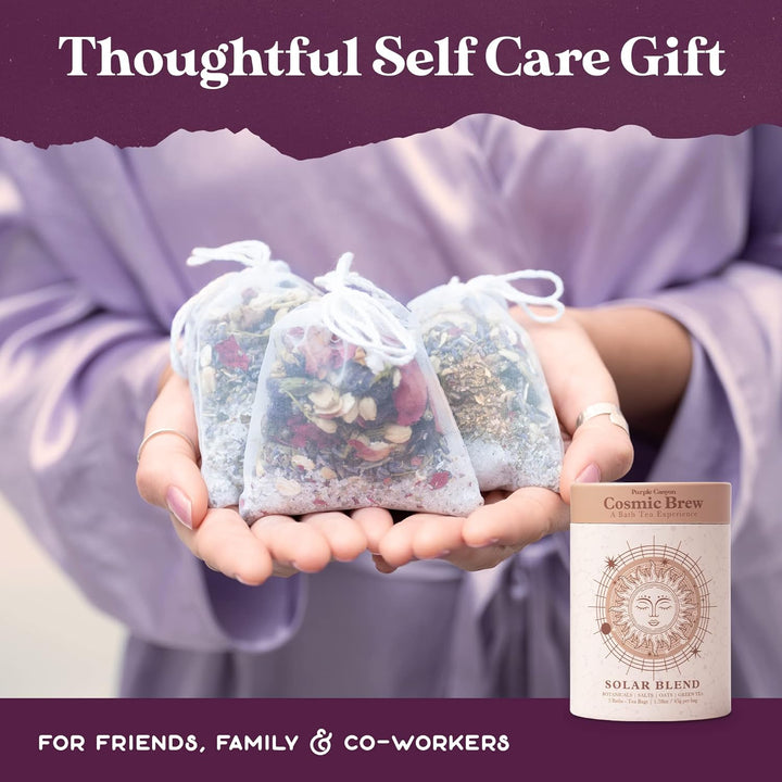 Solar Blend Bath Tea by  | 3 Reviving Bath Soaks with Eucalyptus, Peppermint, Calendula, and Dried Flowers | Self Care Gifts for Women