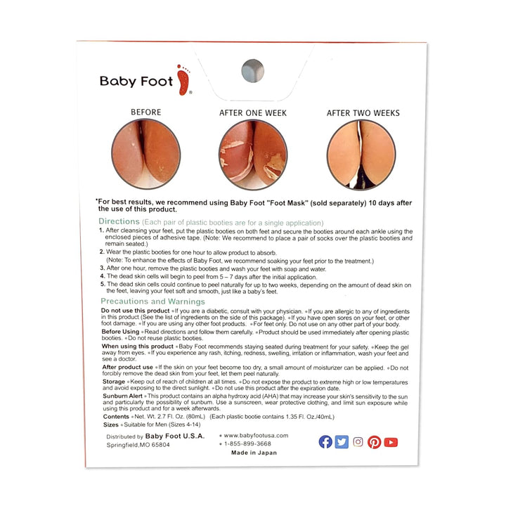 - Original Foot Peel Exfoliator for Men - Foot Peel Mask - Repair Rough Dry Cracked Feet and Remove Dead Skin, Repair Heels and Enjoy Baby Soft Smooth Feet 2.7 Fl. Oz. Mint Scented Pair