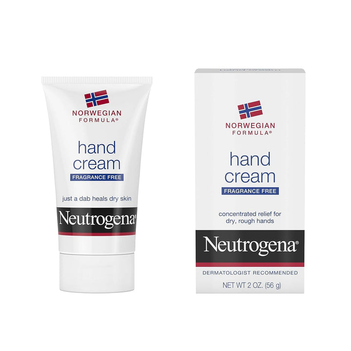 Norwegian Formula Moisturizing Hand Cream Formulated with Glycerin for Dry, Rough Hands, Fragrance-Free Intensive Hand Lotion, 2 Oz