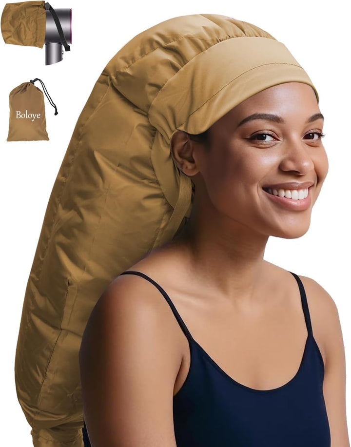 Hair Dryer Bonnet Attachment – 28.5" XL Hooded Dryer Cap for Faster Drying & Deep Conditioning, Extra-Large Space Fits Thick, Curly Hair & Styling Tools (Black, Extra Large)