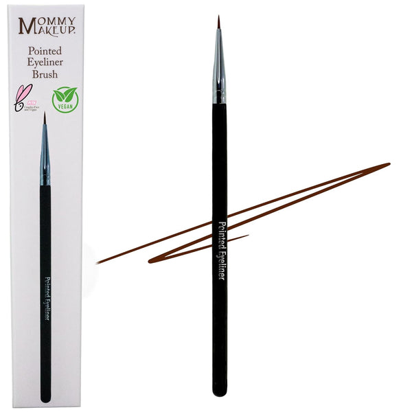 Pointed Eyeliner Brush - Ultra Fine Premium Synthetic Vegan Bristles - Precision Gel Eye Liner Brush for Makeup Artist-Quality Results, Cruelty Free by