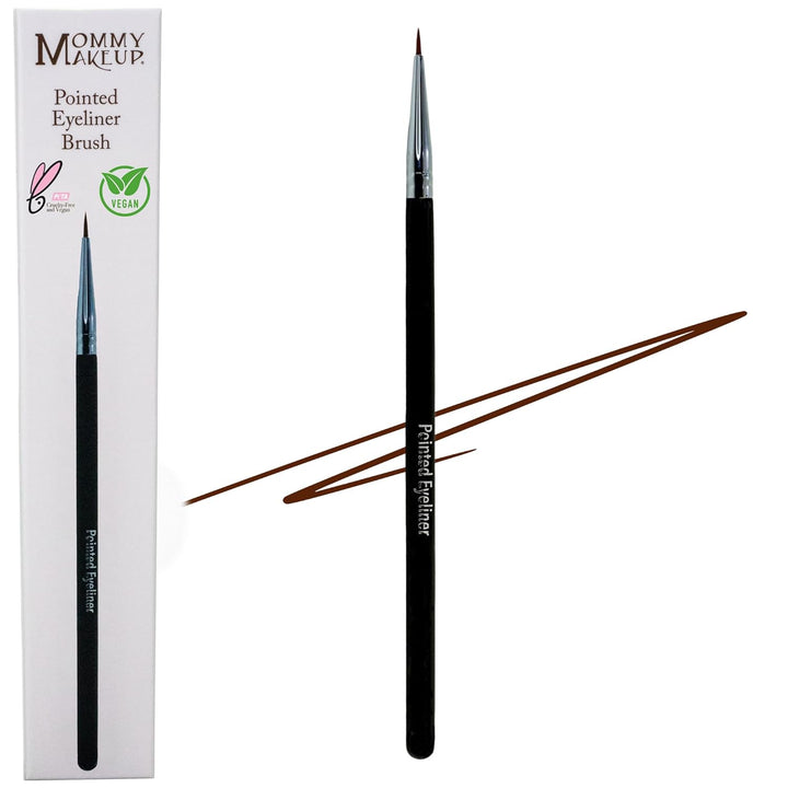 Pointed Eyeliner Brush - Ultra Fine Premium Synthetic Vegan Bristles - Precision Gel Eye Liner Brush for Makeup Artist-Quality Results, Cruelty Free by