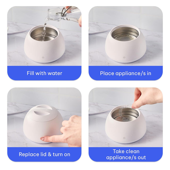 Pod: Ultrasonic Retainer Cleaner. the Original Retainer Cleaner Machine, Aligner Cleaner, Nightguard Cleaner, Mouthguard Cleaner, Denture Cleaner. Ultrasonic Cleaner for Oral Dental Care