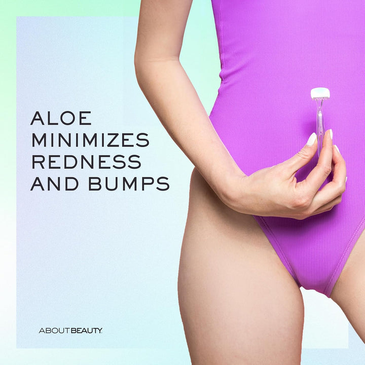 About Body Bikini Shavers - 3 Gentle Beauty Groomers, Japanese Steel Razor Ideal for Shaving, Exfoliating and Trimming Intimate Areas, Skin-Soothing Aloe Moisture Pad Gently Glides along Skin