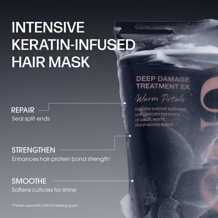 Deep Damage Treatment Ex - Protein Hair Treatment & Hair Mask for Damaged Hair | Deep Conditioning & Keratin Hair Mask for Dry, Frizzy Hair | Korean Hair Care | Tender Bloom, 10.82 Fl Oz
