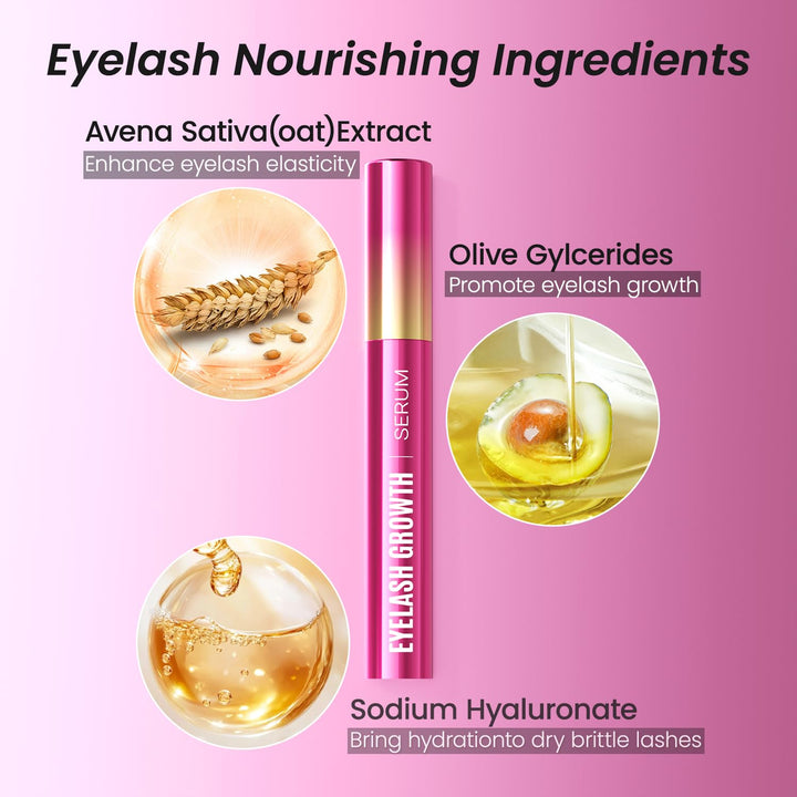 Eyelash Growth Serum Volumizing Lash Serum for Eyelash Growth Longer & Thicker Lash Enhancing Serum with Natural Formula Vegan & Gentle (5 Ml)