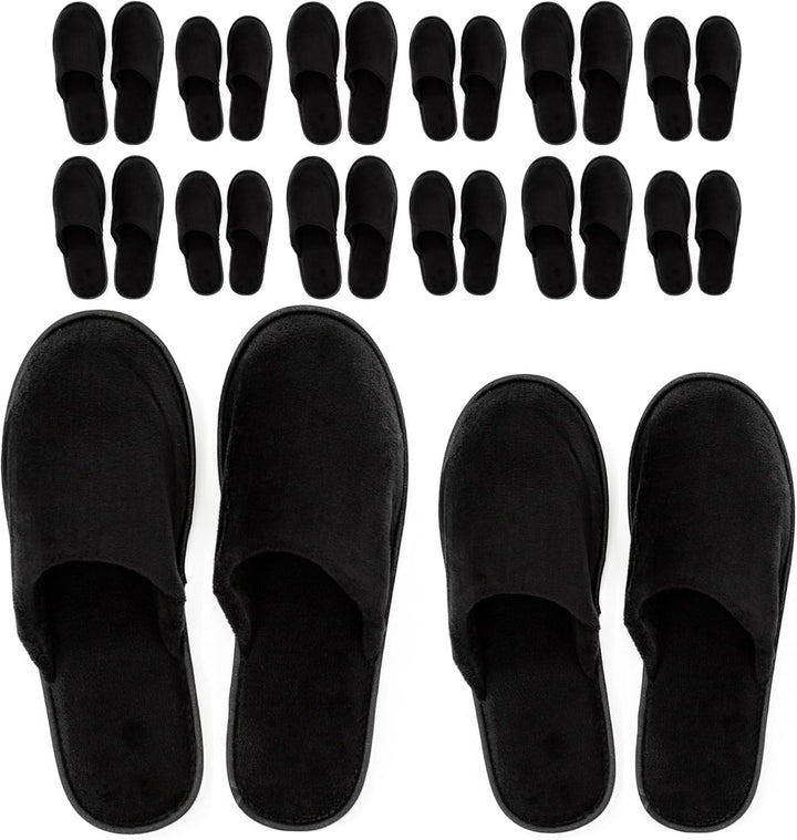 Spa Slippers 6-12 Pairs, Unisex Disposable Slippers Closed Toe Washable, Reusable, Bridal, Indoor, House, Bathroom, Bedroom, Hotel, for Guest