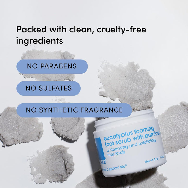 Foot Scrub with Pumice Stone - Gentle Exfoliating Foaming Foot Scrub for Skin - Cracked Heel Repair for Smooth, Soft Feet - Pedicure Foot Spa | 4 Oz