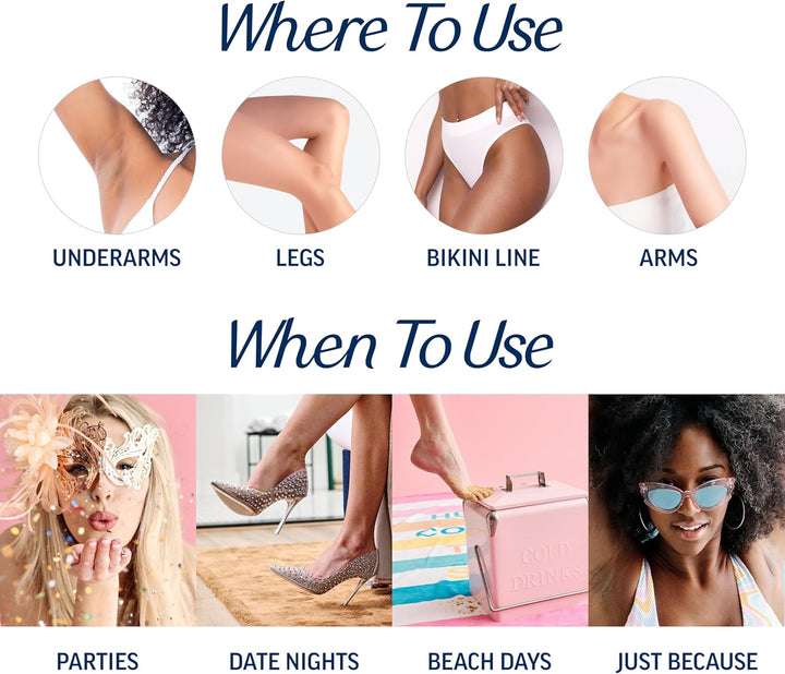 Sugar Wax Strips for Women'S Body Hair Removal, Bikini Hair Removal Kit, Pubic, Dermatologically Tested for Body & Intimate Areas, 40Ct Wax Strips with Shea Butter & 4Ct Wipes