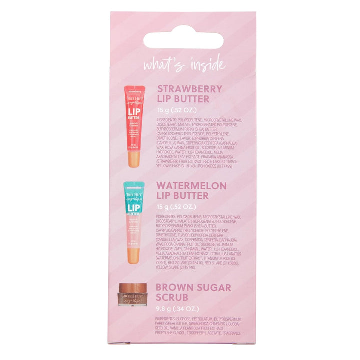 Sugarlips Pout Pack Lip Routine Set, 1 Lip Scrub (0.34 Oz) + 2 Lip Butters, Strawberry & Watermelon (0.52 Fl Oz Each)