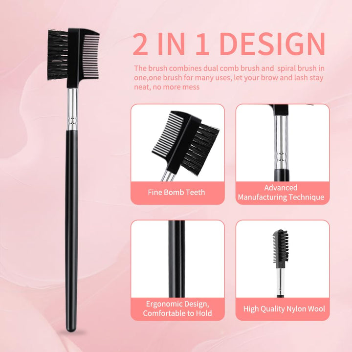4 PCS Eyebrow Brush and Comb,Makeup Eyelash Comb,Portable Spoolie Brushes for Eyelashes Extension