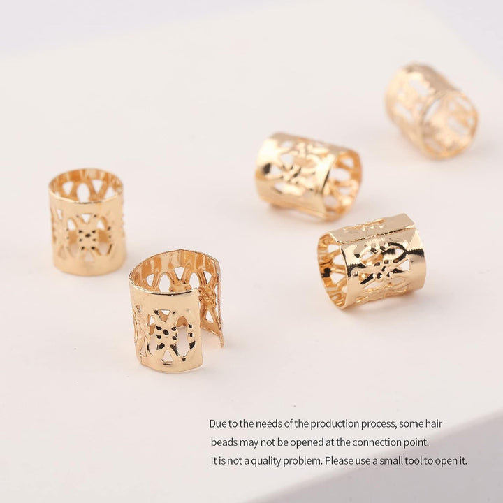 18Pcs Hair Accessories Loc Hair Jewelry for Women Braids, Dreadlock Beads Metal Hair Clips Decoration Gold(Multiple Styles)-Style4