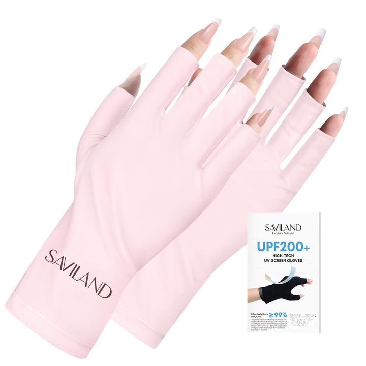 UV Gloves for Nails: Professional UPF200+ UV Glove for Gel Manicures anti UVA & UVB 999+ Gloves for Gel Nail Lamp Fingerless UV Light Gloves for Gel Nails Prevent Hands from UV Harm (Black)