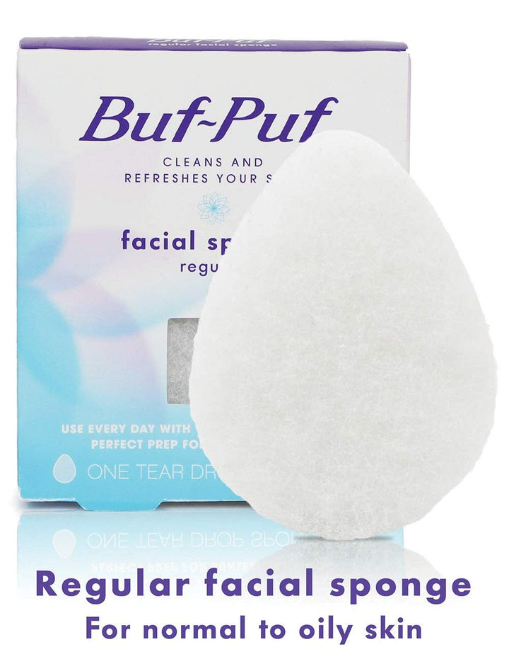 Regular Facial Sponge, Dermatologist Developed, Removes Deep down Dirt & Makeup That Causes Breakouts and Blackheads, Reusable, Exfoliating, White, 1 Count
