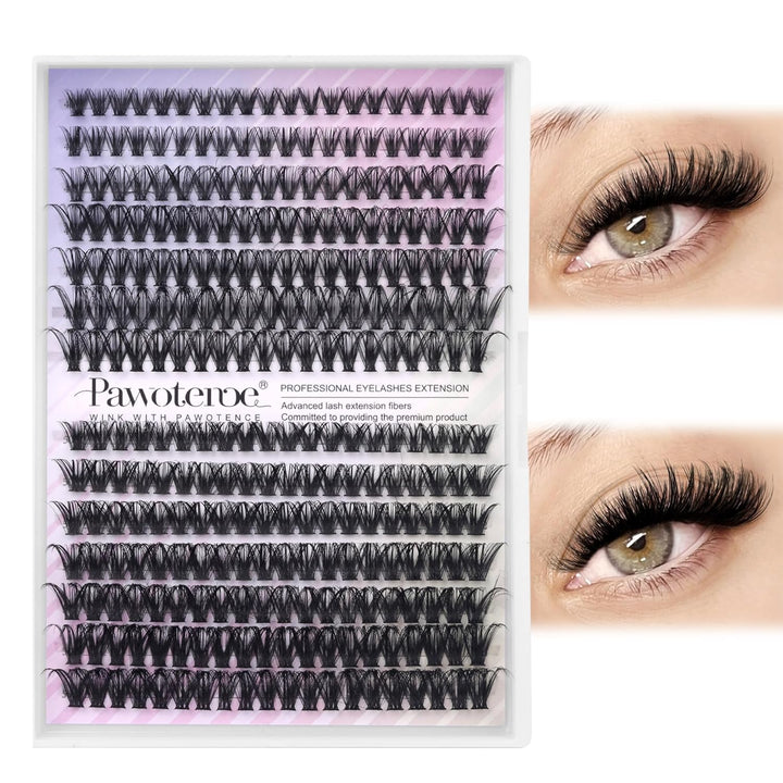 Lash Extension Kit DIY 280Pcs Lash Clusters Eyelash Extension Kit, 9-16Mm 30D 40D Individual Lashes Kit with Lash Bond and Seal, Lash Tweezers for Self Use (30D&40D, 0.07D, 9-16Mm, Kit)