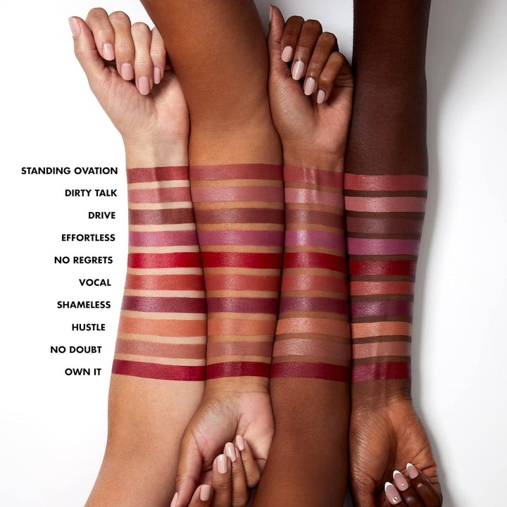 O Face Satin Lipstick, Richly Pigmented, Nourishing & Long-Lasting Creamy Lipstick, Infused with Jojoba, Vegan & Cruelty-Free, All Night