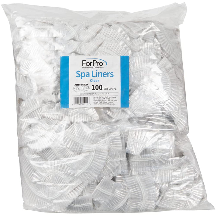 Spa Liners, Fit All Pedicure Spas, Disposable Pedicure Liners, Clear, 100-Count
