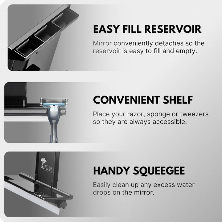 Fogless Shower Mirror - Anti-Fog Mirror - Adjustable Shaving Mirror with a Squeegee - Rust-Proof, Impact-Resistance Bathroom Shower Mirror - Tall