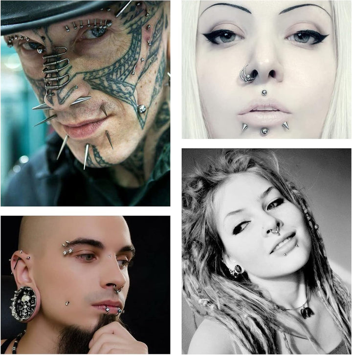 100Pcs Piercing Needles Mixed 12G 14G 16G 18G 20G Hollow Needles for All Piercings