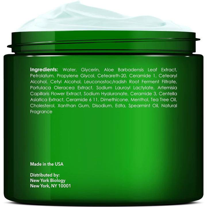 New York Biology Tea Tree Oil Foot Cream for Dry Cracked Feet, Athletes Foot, Nail Fungus, Jock Itch, Ringworm, Cracked Heels and Itchy Skin - Foot Cream - 8 Oz