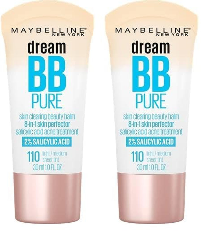 Dream Pure Skin Clearing BB Cream, 8-In-1 Skin Perfecting Beauty Balm with 2% Salicylic Acid, Sheer Tint Coverage, Oil-Free, Light/Medium, 1 Count