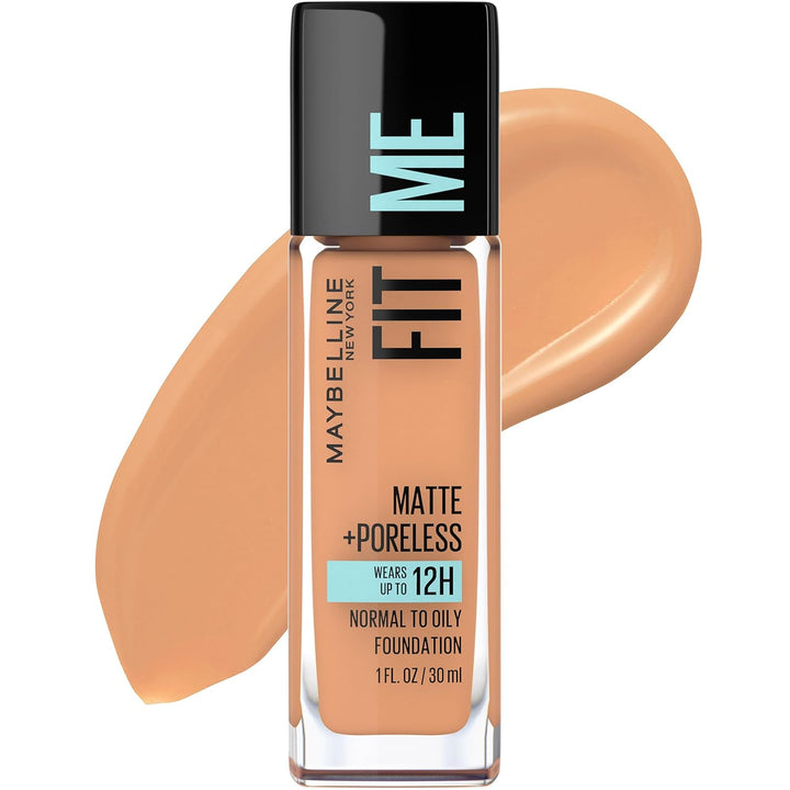 Fit Me Matte + Poreless Liquid Oil-Free Foundation Makeup, Classic Ivory, 1 Count (Packaging May Vary)