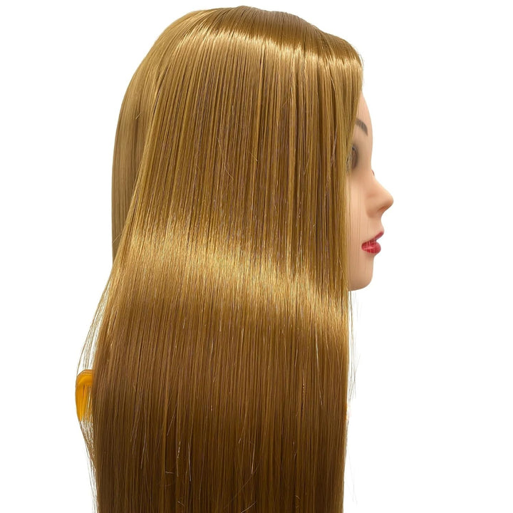 26"-28" Light Auburn Hair Mannequin Head Practicing Braiding, Cosmetology Mannequin Head with Hair for Styling, Training Head for Group Practice Braids Skills and Have Fun