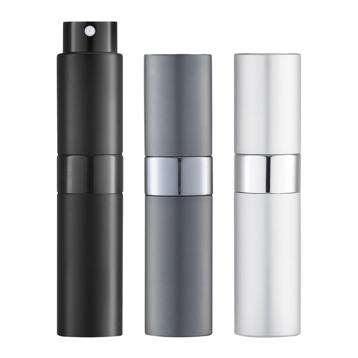 8ML Atomizer Perfume Spray Bottle for Travel (3 PCS) Empty Cologne Dispenser, Portable Sprayer (Black)