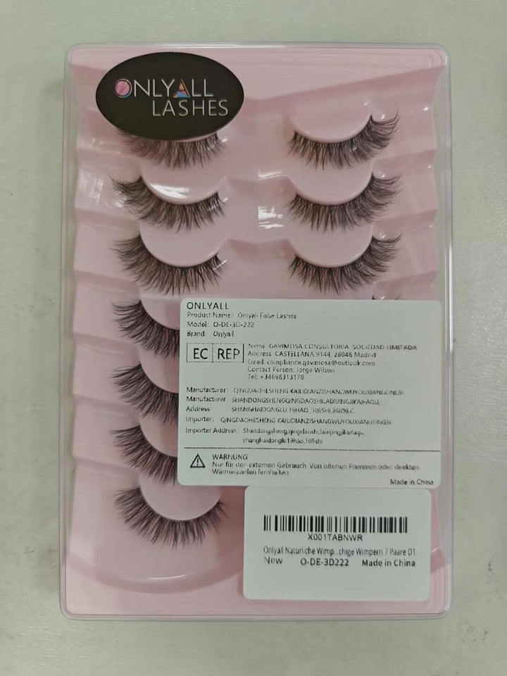 Natural Lashes Wispy Lashes Natural Look False Eyelashes Natural Flared Eyelashes False Eye Lashes Soft Fluffy Lashes 7 Pairs D1 Natural (6-13MM)